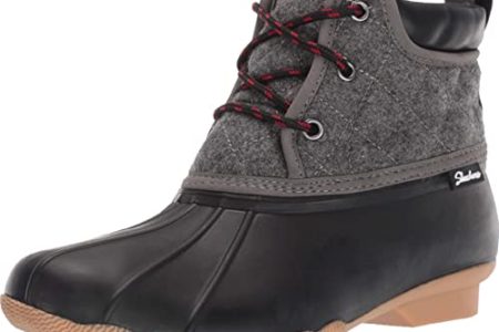 Skechers Women's Pond-Lil Puddles-Mid Quilted Lace Up Duck Boot