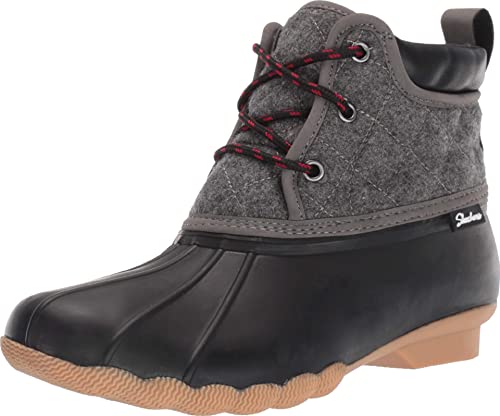 Skechers Women's Pond-Lil Puddles-Mid Quilted Lace Up Duck Boot