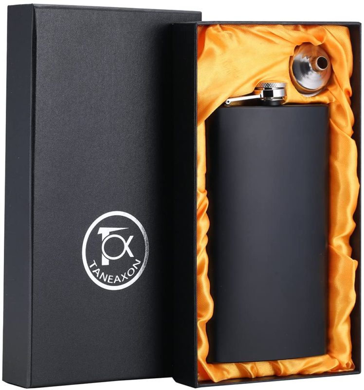 TOX TANEAXON 12 oz Matte Black Pocket Liquor Whiskey Hip Flask