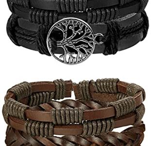 FIBO STEEL 12-17 Pcs Leather Bracelet