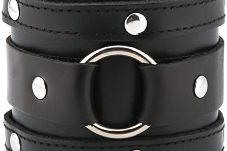 HZMAN Wide Cuff Wrap Gothic Wristband Punk Rock Biker Wide Strap Leather Bracelet