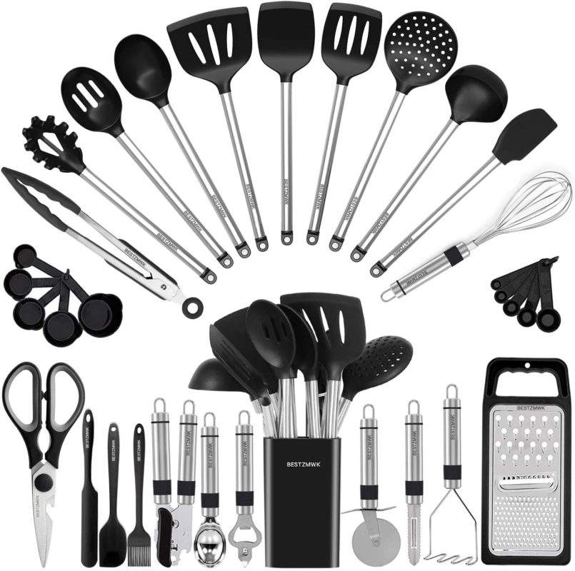 Kitchen Utensil Set-Silicone Cooking Utensils-33 Kitchen Gadgets & Spoons