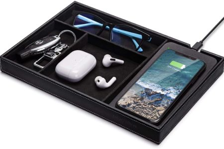 Valet Tray, Built in Wireless Charging Pad