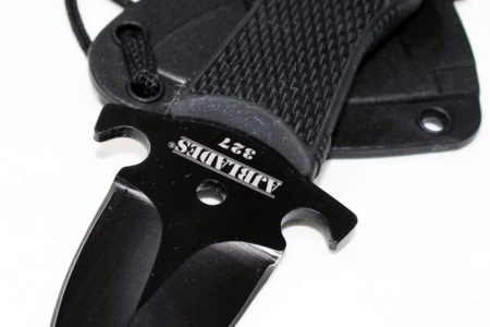 AJBLADES Tactical Black Full Tang Neck Knife