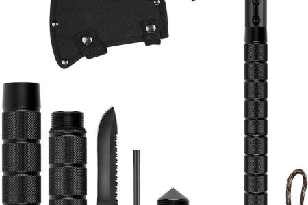 LIANTRAL Survival Axe Folding Portable Camping Axe