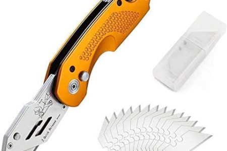 Professional Box Cutter Folding Utility Knife, E-PRANCE Pocket Carpet Knife