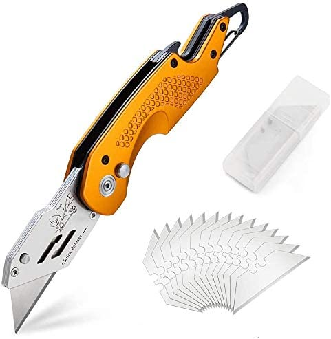 Professional Box Cutter Folding Utility Knife, E-PRANCE Pocket Carpet Knife