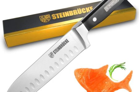 Santoku Knife - STEINBRÜCKE Kitchen Knife 7 Inch Ultra Sharp Chef Knife
