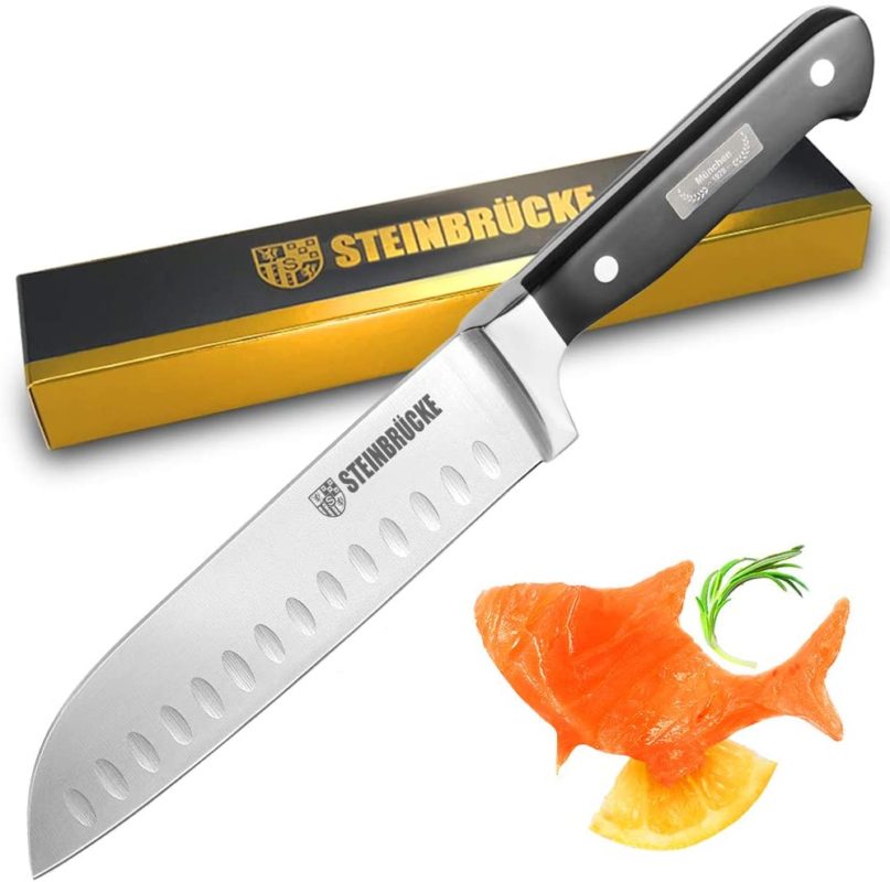 Santoku Knife - STEINBRÜCKE Kitchen Knife 7 Inch Ultra Sharp Chef Knife