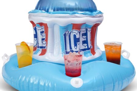 Icee Floating Inflatable Cooler Float with Zippered Compartment for Ice