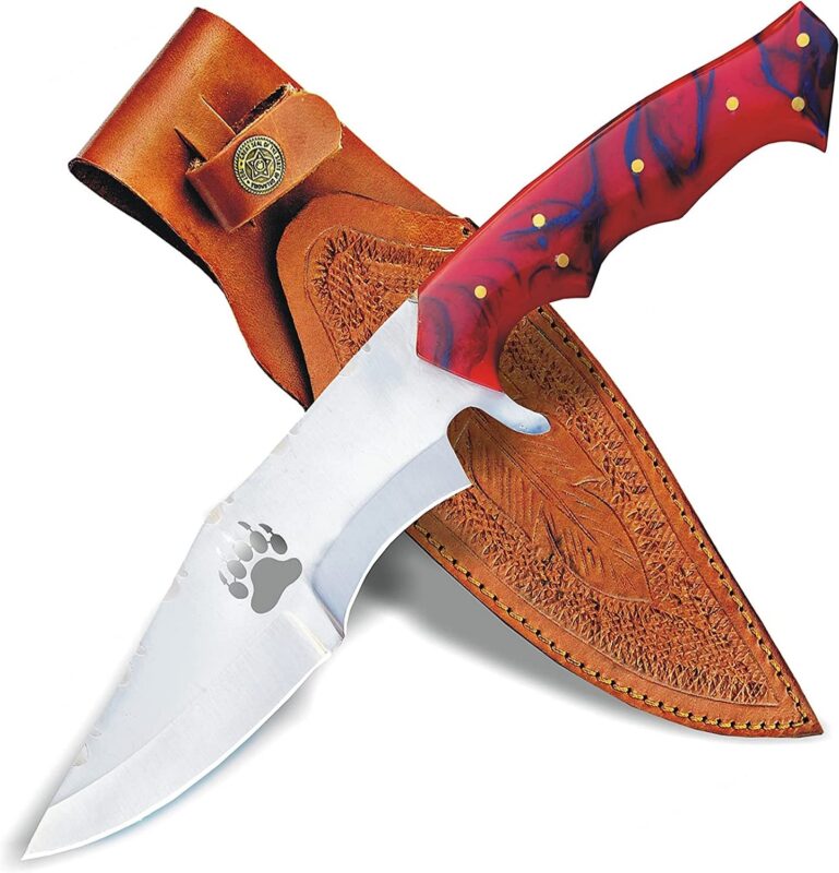 Fixed Blade Hunting Knife With Lion Claw