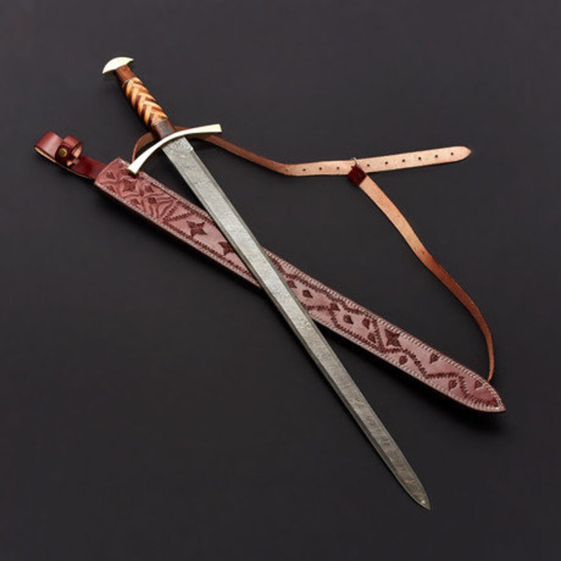 Full Tang Damascus Viking Sword Full Tang Damascus Viking Sword