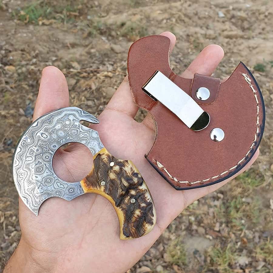 Fix Blade Damascus Mini EDC Skinning Knife Fix Blade Damascus Mini EDC Skinning Knife