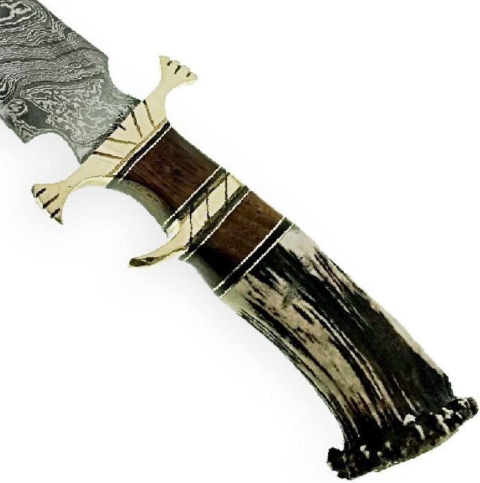 Damascus Steel Stag Horn Knife