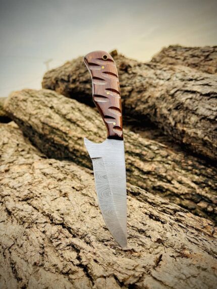 Damascus Skinning Knife For Hunting