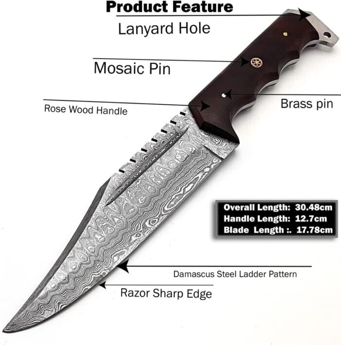 Fixed Blade Damascus Hunting Knife
