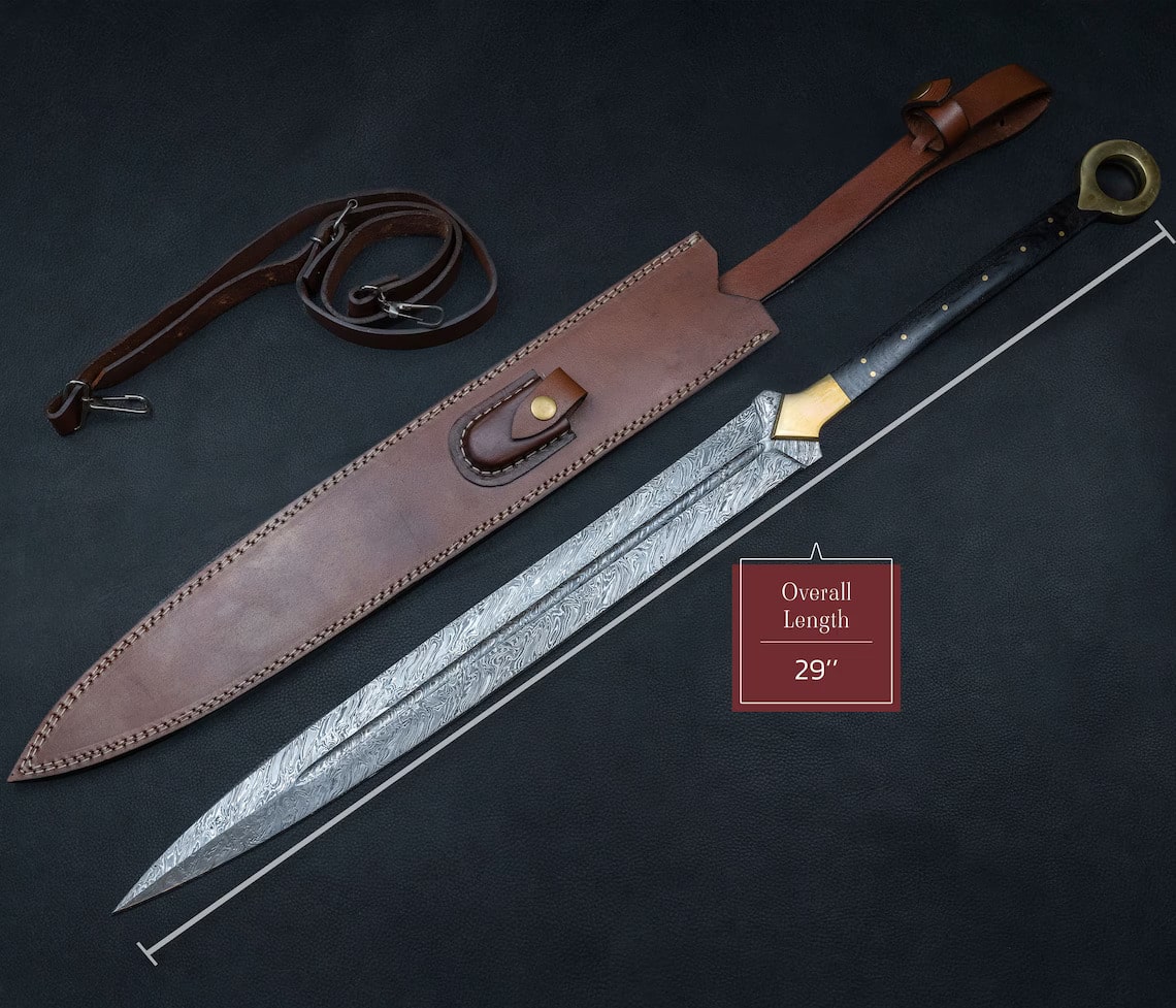 Hand Forged Damascus Double Dagger Swords Hand Forged Damascus Double Dagger Swords