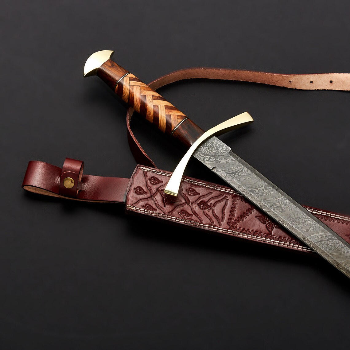Hand Forged Damascus Viking Sword Hand Forged Damascus Viking Sword