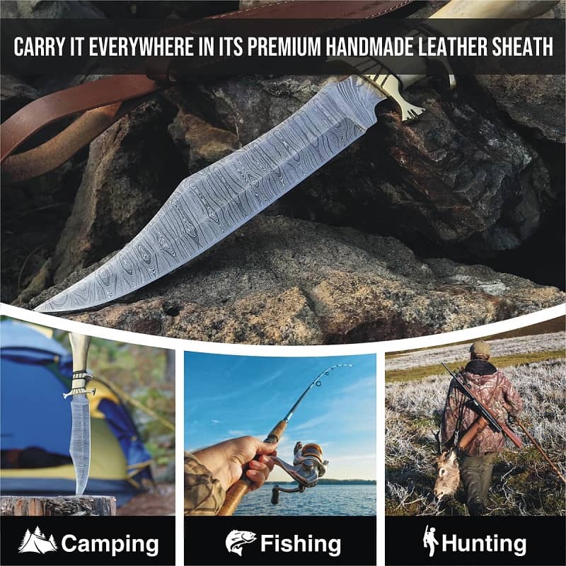 Damascus Bowie Hunting Knifes Damascus Bowie Hunting Knifes