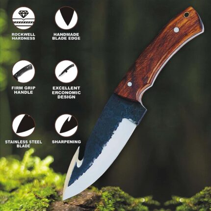 Hand Forged Gut Hook Skinning Knife
