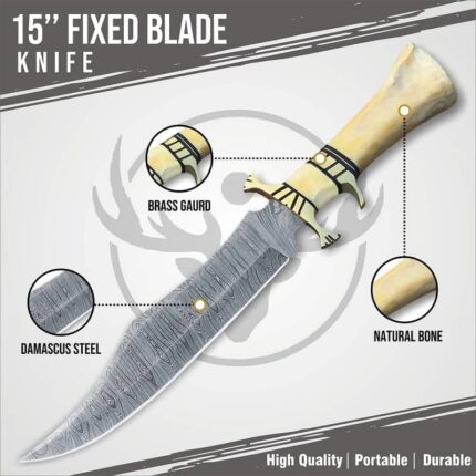 Handmade Fix Blade Bowie Hunting Knife
