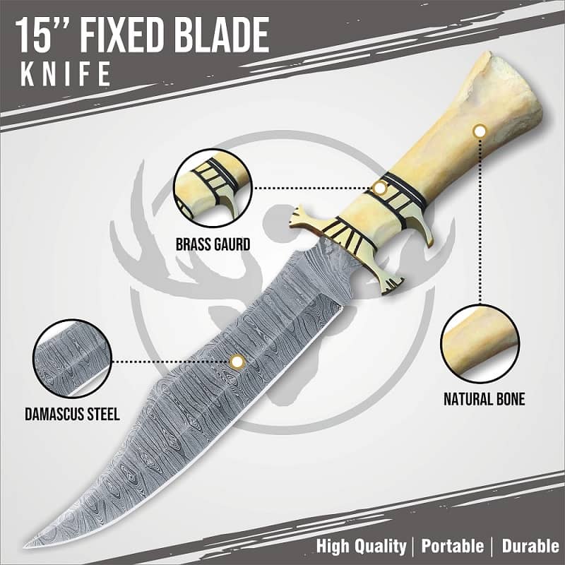 Handmade Fix Blade Bowie Hunting Knife