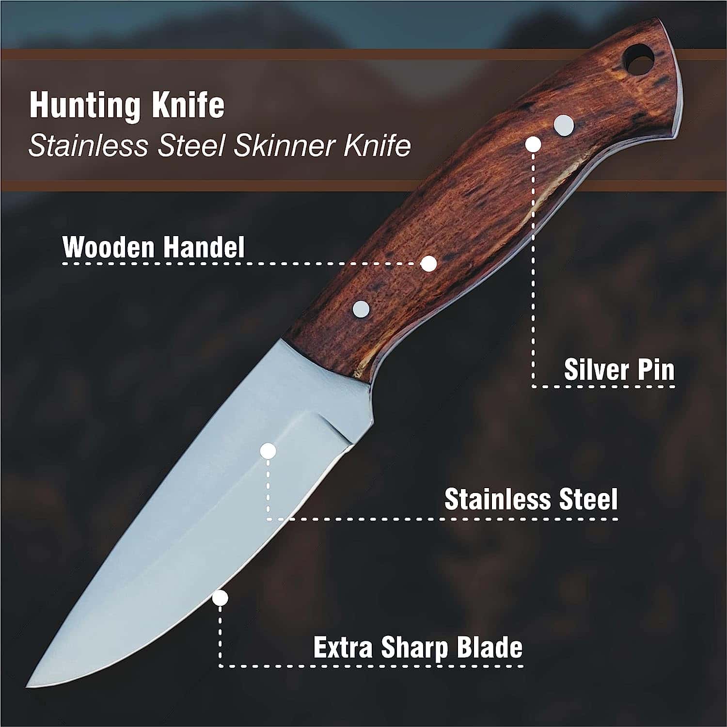 Handmade Shrap Skinning Knife Handmade Shrap Skinning Knife