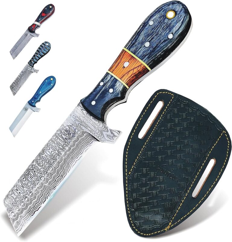 Handmade Damascus Bull Cutter Knives